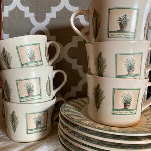 Set of 6 Pfaltzgraff Naturewood cup and saucers